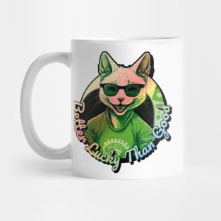 Better Lucky Than Good: Poker Cat V Mug